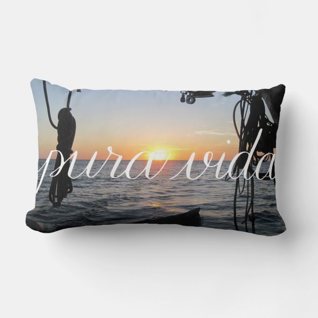 Pura Vida ! Coussin de coucher du soleil de Rican (Recto)