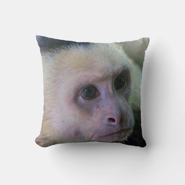 Pura vida for White-faced capuchin monkey Throw Pillow (Front)