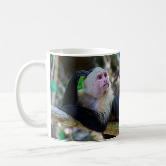 Pura vida for White headed capuchin monkey Coffee Mug (Left)