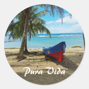 Pura Vida in Costa Rica - Central America Classic Round Sticker