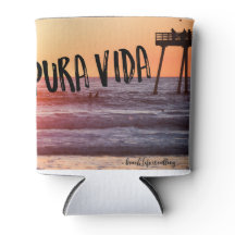 Pura Vida Ocean Beach Sunset Photo Can