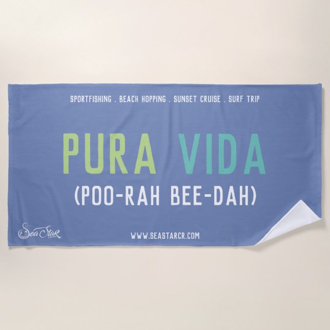 Pura Vida Pure Life Beach Towel (Front)