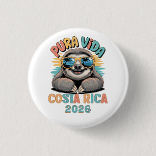 Pura Vida Sloth Lovers Costa Rica Relaxed  1 Inch Round Button