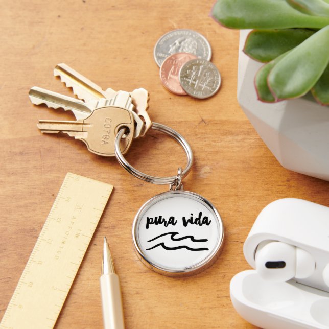 Pura Vida Wave Costa Rica Souvenir Keychain (Desk)
