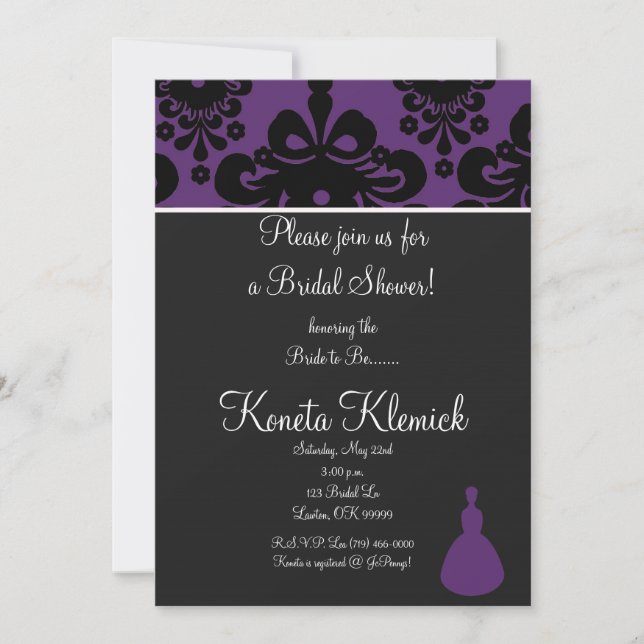 purblack copy, blacksilhouette, Please join us... Invitation (Front)