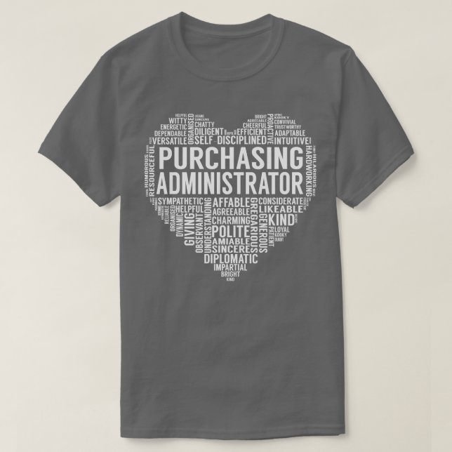 Purchasing Administrator Heart T-Shirt (Design Front)