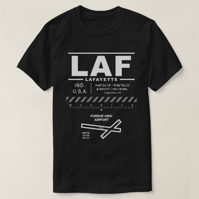 Purdue Univ. Airport LAF T-Shirt (Design Front)