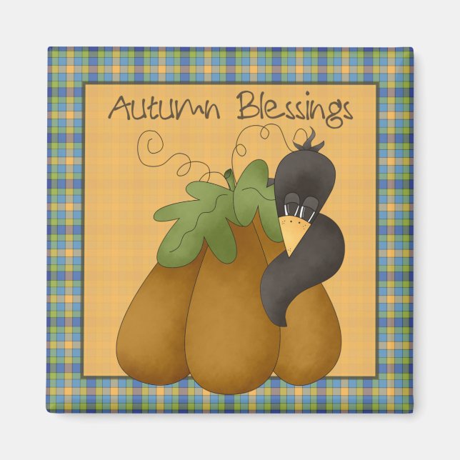 Purdy Pumpkins · Crow & Pumpkin Magnet (Front)