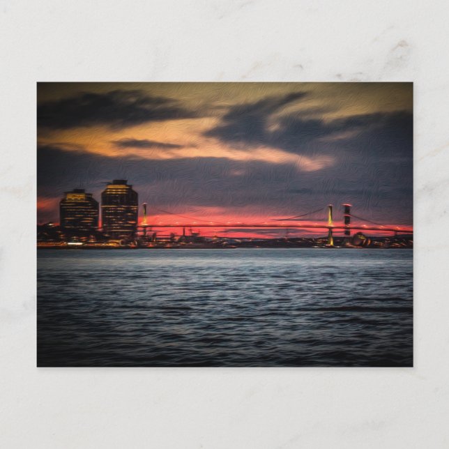 Purdy's Wharf and Bridge from Halifax Harbour Postcard (Front)