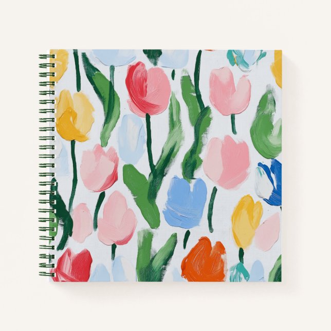 Pure and Fun Tulips Squared Notebook (Front)