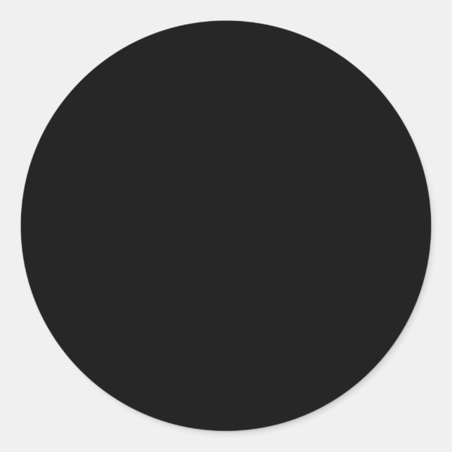 Pure Black Solid Colour Classic Round Sticker (Front)