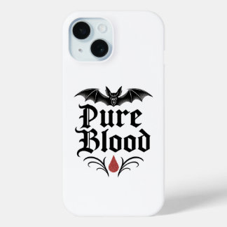Pure Blood Gothic Bat Design | Dark Vampire iPhone 15 Case