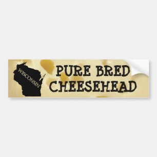 Pure Bred Cheesehead Wisconsin Funny Bumper Sticke Sticker
