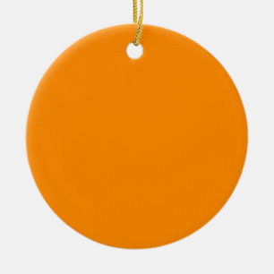 Pure Bright Orange Customized Template Blank Ceramic Ornament