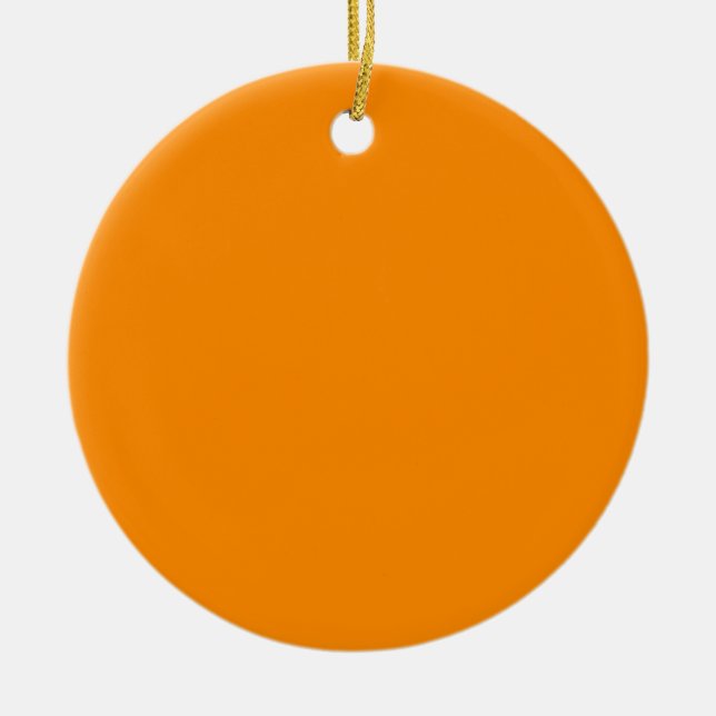 Pure Bright Orange Customized Template Blank Ceramic Ornament (Front)