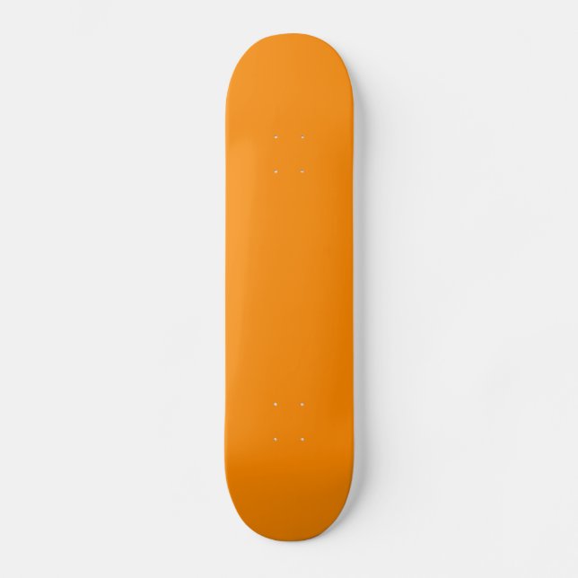 Pure Bright Orange Customized Template Blank Skateboard (Front)