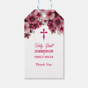 Pure Elegance floral first catholic communion Gift Tags
