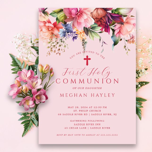 Pure Elegance Girls First Communion Invitation (Créateur téléchargé)
