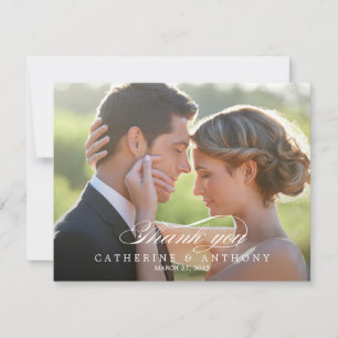 Pure Elegance Wedding Photo Thank You Card