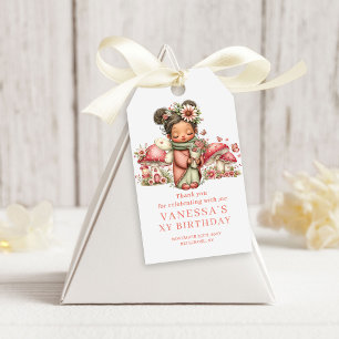 Pure Fairy 4th Birthday Blush Floral Favour Gift  Tags