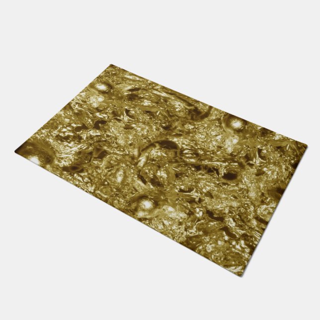 PURE GOLD abstract Pattern + your text / photo Doormat (Angled)