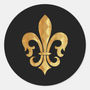 Pure Gold Fleur de Lis Classic Round Sticker