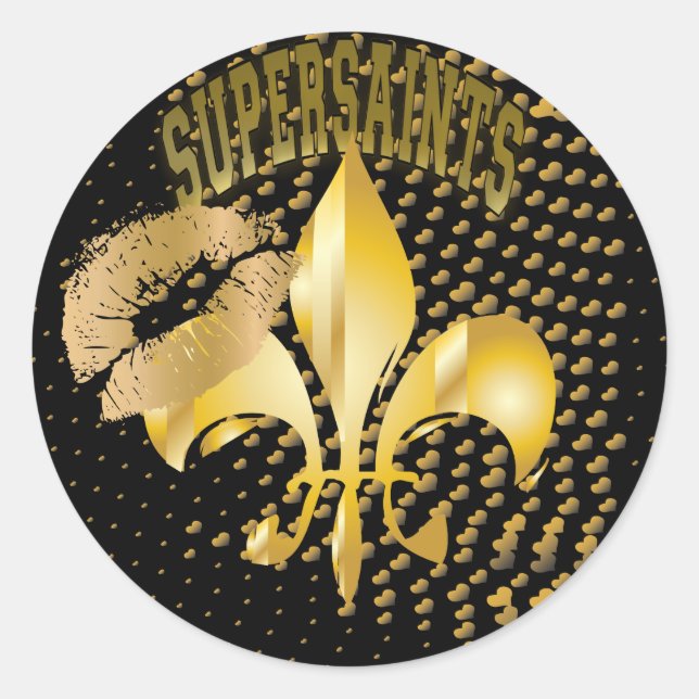 Pure Gold Fleur de Lis Classic Round Sticker (Front)