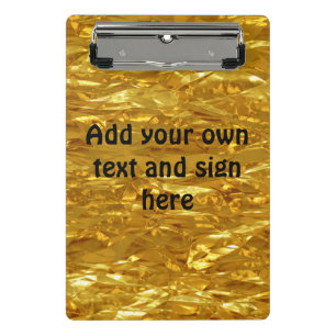 PURE GOLD FOIL Pattern + your text / ideas Mini Clipboard