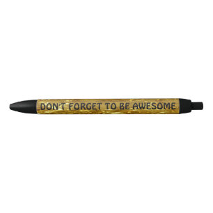 PURE GOLD FOIL Pattern + your text / photo Black Ink Pen