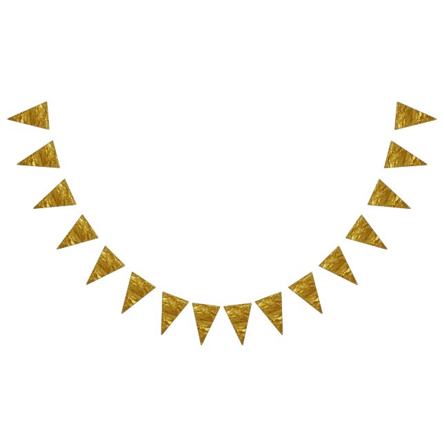 PURE GOLD FOIL Pattern + your text / photo Bunting Flags (All)