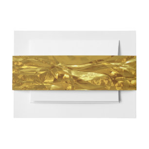 PURE GOLD FOIL Pattern + your text / photo Invitation Belly Band