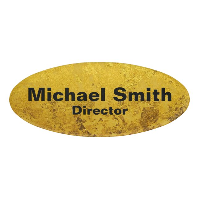 PURE GOLD LEAF Pattern + your Name / Photo Tag (Front)