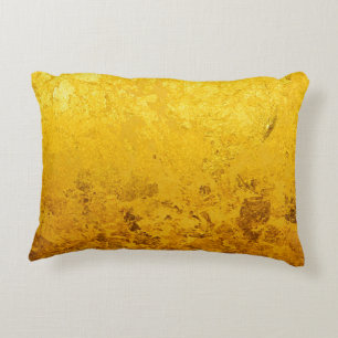 PURE GOLD LEAF Pattern + your text / photo Accent Pillow