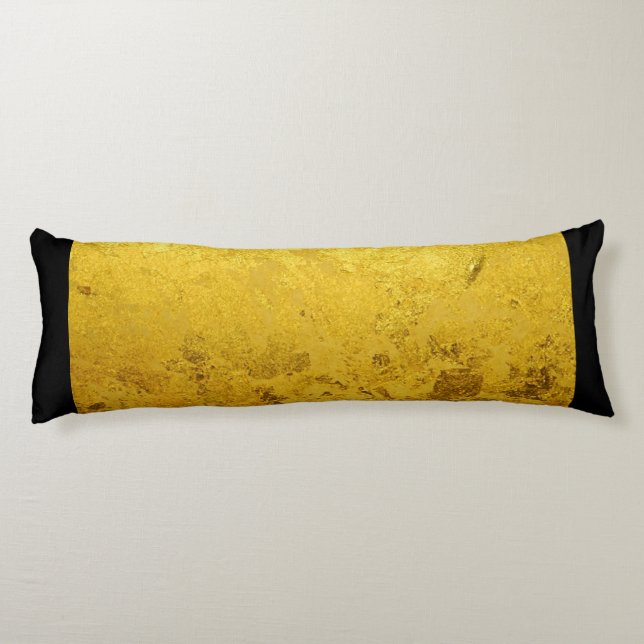 PURE GOLD LEAF Pattern + your text / photo Body Pillow (Back)