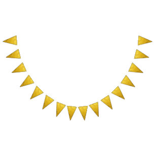 PURE GOLD LEAF Pattern + your text / photo Bunting Flags