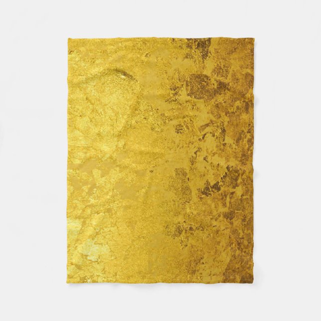 PURE GOLD LEAF Pattern + your text / photo Fleece Blanket (Front)