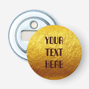 PURE GOLD Paper Pattern + your text Bottle Opener