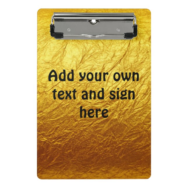 PURE GOLD PAPER Pattern + your text / ideas Mini Clipboard (Front)