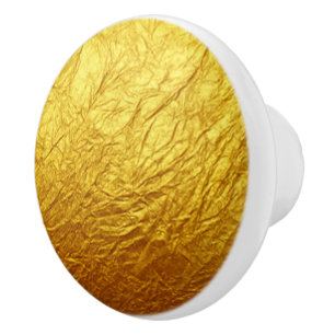 PURE GOLD PAPER Pattern + your text / photo Ceramic Knob