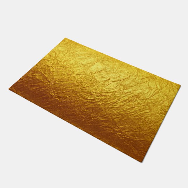 PURE GOLD PAPER Pattern + your text / photo Doormat (Angled)