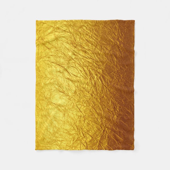 PURE GOLD PAPER Pattern + your text / photo Fleece Blanket (Front)