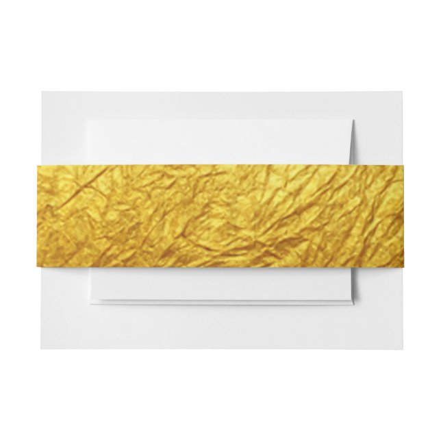PURE GOLD PAPER Pattern + your text / photo Invitation Belly Band (Front Example)