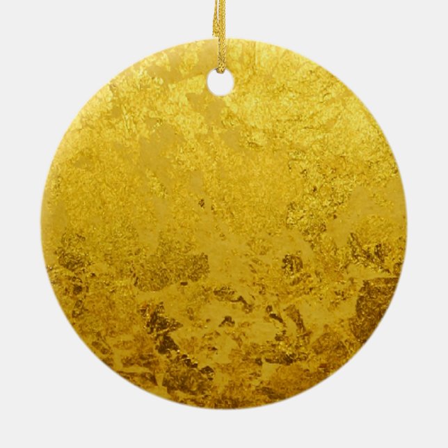 PURE GOLD pattern / gold leaf Ceramic Ornament (Back)