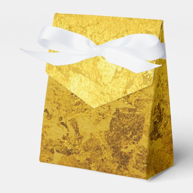 PURE GOLD pattern / gold leaf Favor Box (Front Side)