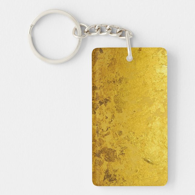 PURE GOLD pattern / gold leaf Keychain (Front)