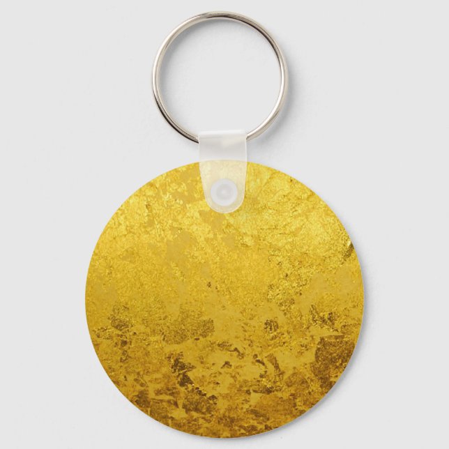 PURE GOLD pattern / gold leaf Keychain (Front)