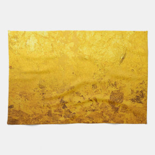 PURE GOLD pattern / gold leaf Kitchen Towel