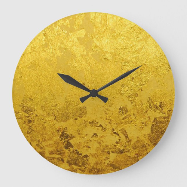 PURE GOLD pattern / gold leaf Large Clock (Front)