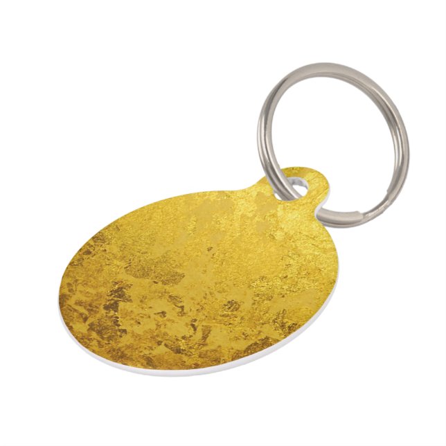PURE GOLD pattern / gold leaf Pet Tag (Side)