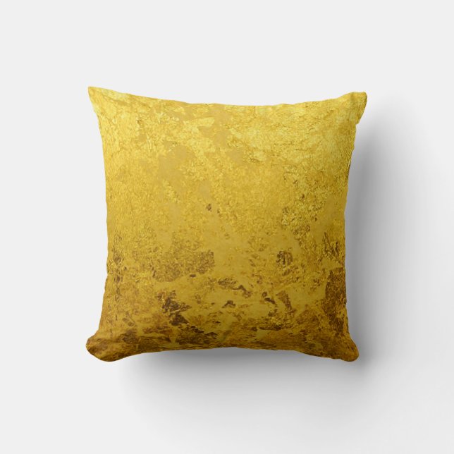 PURE GOLD pattern / gold leaf Throw Pillow (Front)